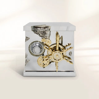 Luxury Portable Jewelry Safe with Secret Dial Lock & Gold-Plated Brass Gear Design