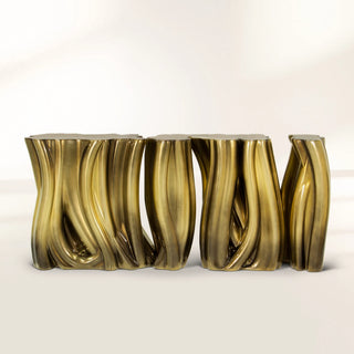 Monochrome Consoles Fluid Sculptural Resin Entryways Cabinet Table