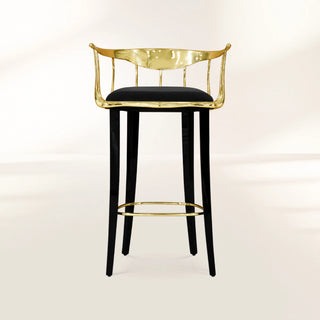 No 11 Surrealist Polished Brass Bar Stool