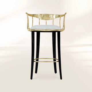No 11 Surrealist Polished Brass Bar Stool