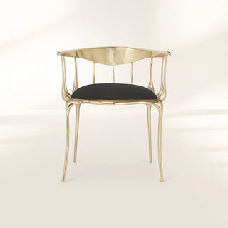 No11  Surrealist Polished Gold Cast Brass Dining Chair