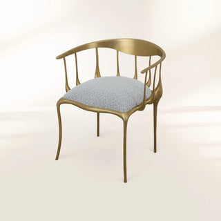No 11 Satin Matte Gold Surrealist Dining Chair