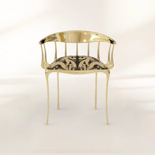 No11 Semiramide Nero Surrealist Polished Gold Dining Chair