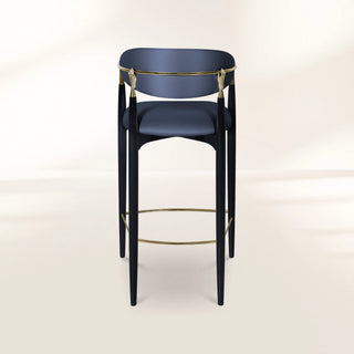 Nahema Sculptural Polished Brass Accent Bar Stool