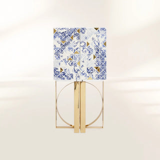 Luxury Geometric Bar Cabinet with Pixel-Inspired Design & Hidden Storage