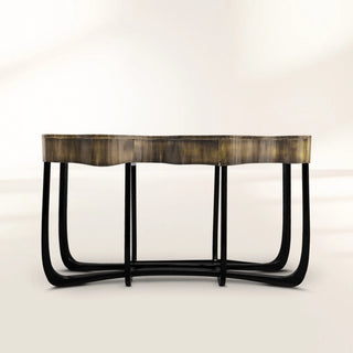 Sinuous Consoles Patina Brass Wave Entryways Cabinet Table