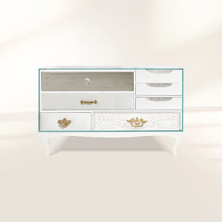 Soho White Baroque Mirrored Luxury Bedside Table