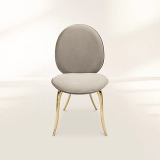 Soleil Curved Brass Modern Luxury Dining Chair
