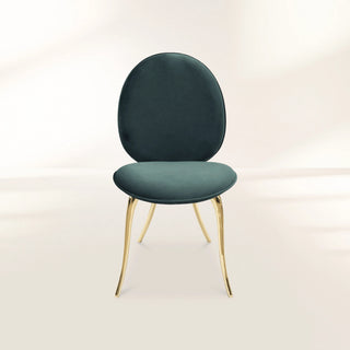 Soleil Curved Brass Modern Luxury Dining Chair