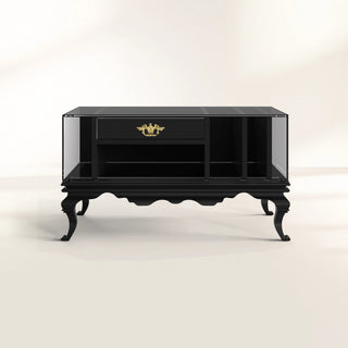 Tower Right Baroque Smoked Glass Luxury Nightstand