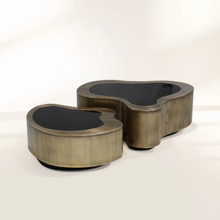 Luxury Hammered Brass Coffee Table with Wave Sculptural Design & Artisan Craftsmanship