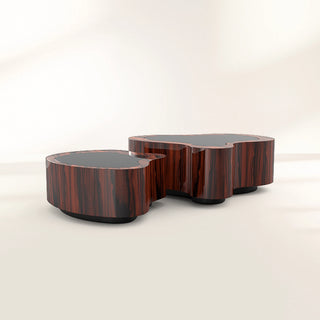 Luxury Hammered Brass Coffee Table with Wave Sculptural Design & Artisan Craftsmanship