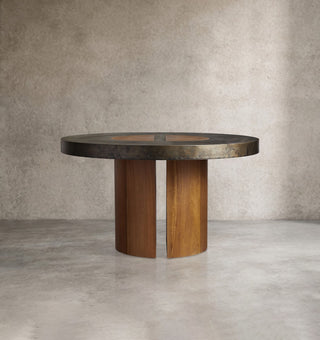 Yukas Reclaimed Acacia Wood Round Dining Table | Luxury Organic Modern Dining Room Table