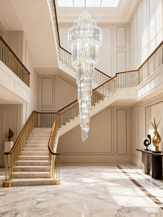 Custom made staircase chandelier 22"W 71"H