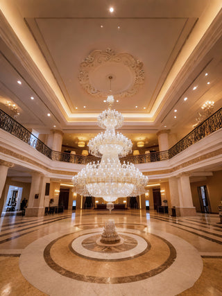 Extra Large Crystal Chandelier Lighting for Hotel Hall 138"W 236"H