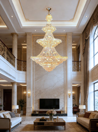 Big Crystal Lighting Foyer Chandelier 71"W 110"H