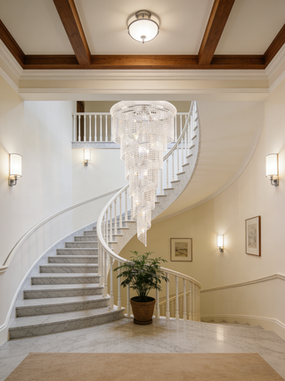 Crystal Stairwell Chandelier 30'' W 72'' H