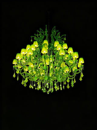 49 Lights Large Green Chandelier Lighting  75" W 67"H
