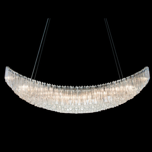 71 Inch Linear Chandelier Modern Moon Shaped Chandelier Lighting for Dining Room