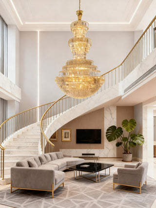 Traditional Large Empire Crystal Chandelier 59"W 98"H