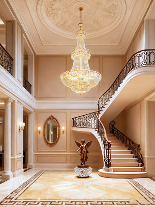 Big foyer lighting crystal chandelier 63" 93"H