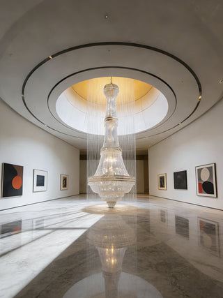 Exatra Tall Crystal Chandelier for Lobby 71"W 177"H