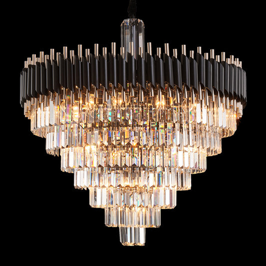 40 Inch Luxury Modern Round Crystal Chandelier Lighting for Living Room