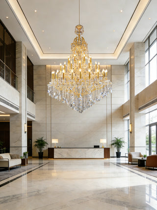48 Lights Big Gold Maria Theresa Chandelier 63x87 Inch 63"W  87" H