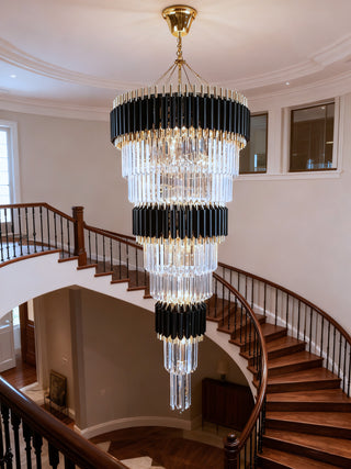 55 Inch Tall Modern Staircase Chandelier 47"W 60"H