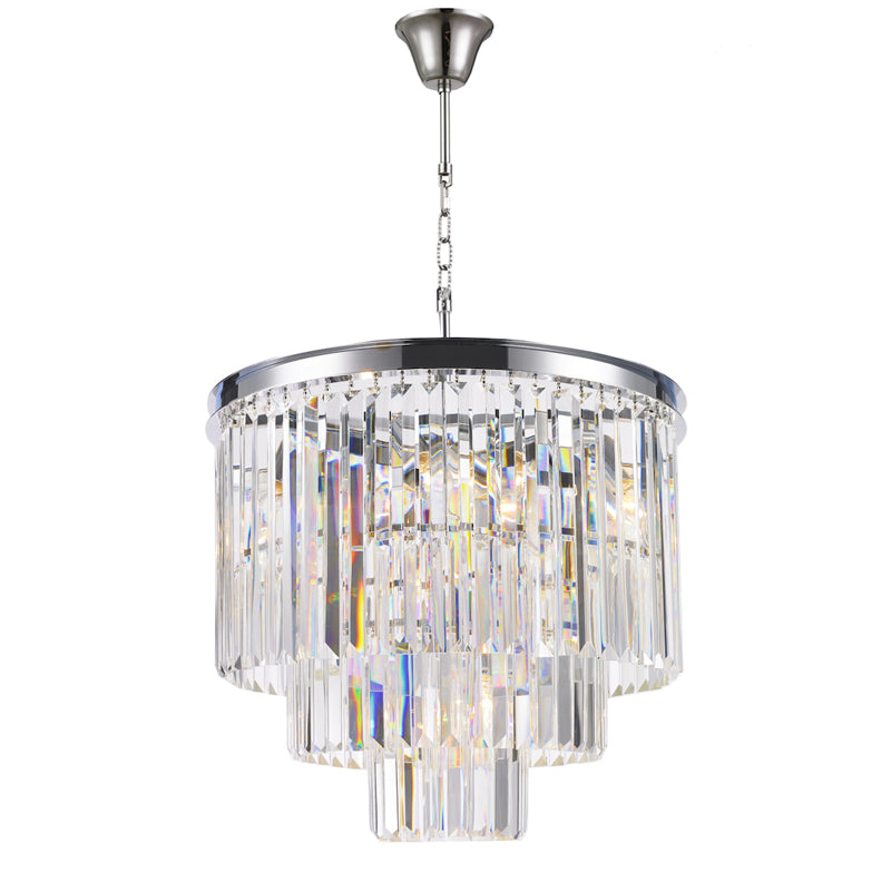 20-39 Inch Round Crystal Lighting Multiple Tiered Modern Chandelier for Living Room