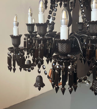 24 Lights Baccarat Black Chandelier