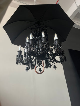 12 Lights Black Baccarat Crystal Lighting with Umbrella