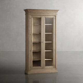 Tuscany Italian Style Wood & Glass Door Display Cabinet