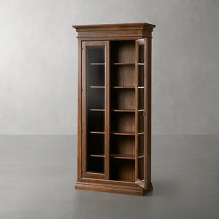 Tuscany Italian Style Wood & Glass Door Display Cabinet