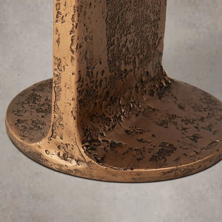Sculptural Antique Brass Side Table with Handcrafted Metal Design
