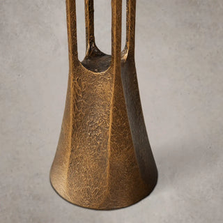 Sculptural Hammered Metal Side Table with Handcrafted Texture