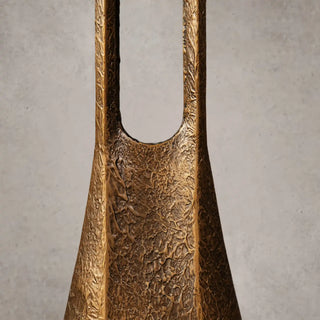 Sculptural Hammered Metal Side Table with Handcrafted Texture
