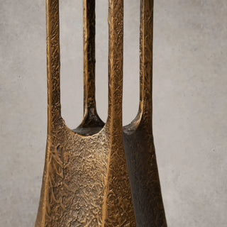 Sculptural Hammered Metal Side Table with Handcrafted Texture
