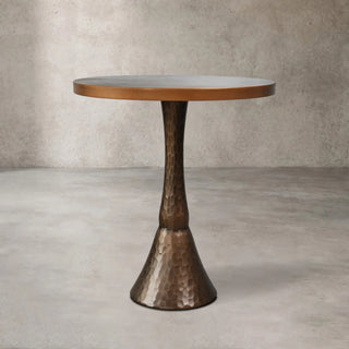 Sculptural Antique Bronze Side Table with Organic Metal Design