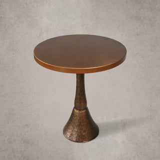 Sculptural Antique Bronze Side Table with Organic Metal Design