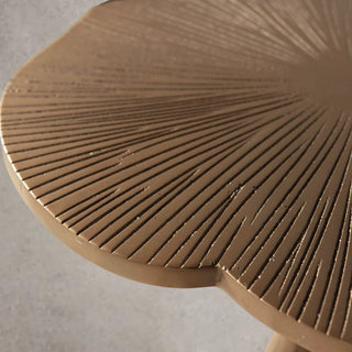 Sculptural Bronze Aluminum Side Table with Organic Metal Design