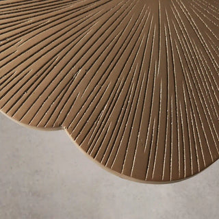 Sculptural Bronze Aluminum Side Table with Organic Metal Design