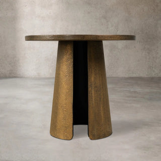 Antique Brass Liquid Metal Coffee Table with Sculptural Design