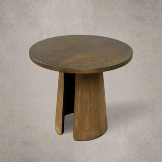 Antique Brass Liquid Metal Coffee Table with Sculptural Design
