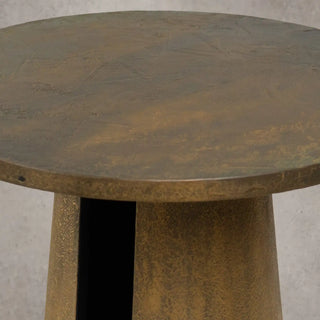 Antique Brass Liquid Metal Coffee Table with Sculptural Design