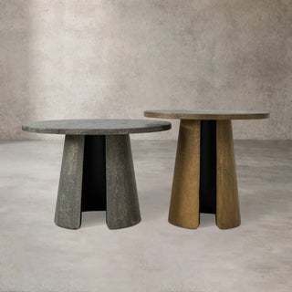 Antique Brass Liquid Metal Coffee Table with Sculptural Design