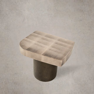 Patina Textured Metal Coffee Table with Sculptural Design