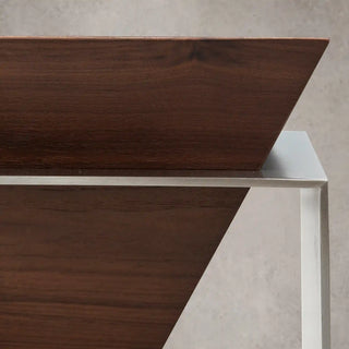 Architectural Walnut Pyramid Accent Table