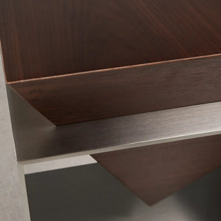 Architectural Walnut Pyramid Accent Table