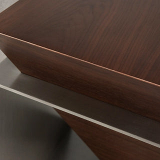 Architectural Walnut Pyramid Accent Table